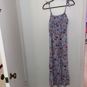 Blue floral maxi dress